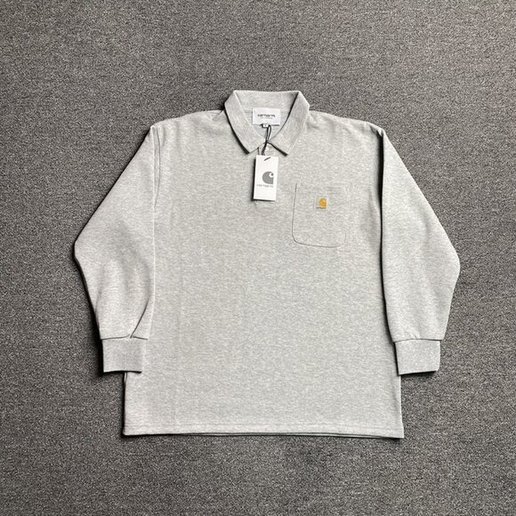 Carhartt Light Grey Long Sleeve Polo Shirt